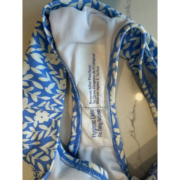 NWT Draper James Summer Picnic Ruffle Bikini Top and Bottom Blue Floral Size XS - Picture 6 of 11